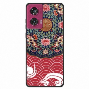 Cover Motorola Edge 50 Fusion Blomsterklynge Og Drage