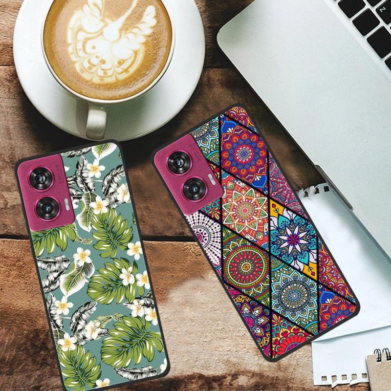 Cover Motorola Edge 50 Fusion Lilla Blomster