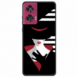 Cover Motorola Edge 50 Fusion Telefon Etui Dame I Den Sorte Hat