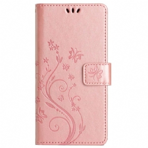 Flip Cover Motorola Edge 50 Fusion Blomster Og Sommerfugle