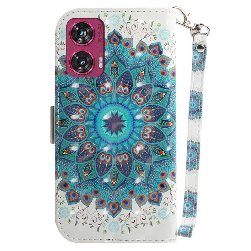 Flip Cover Motorola Edge 50 Fusion Grøn Mandala Med Rem