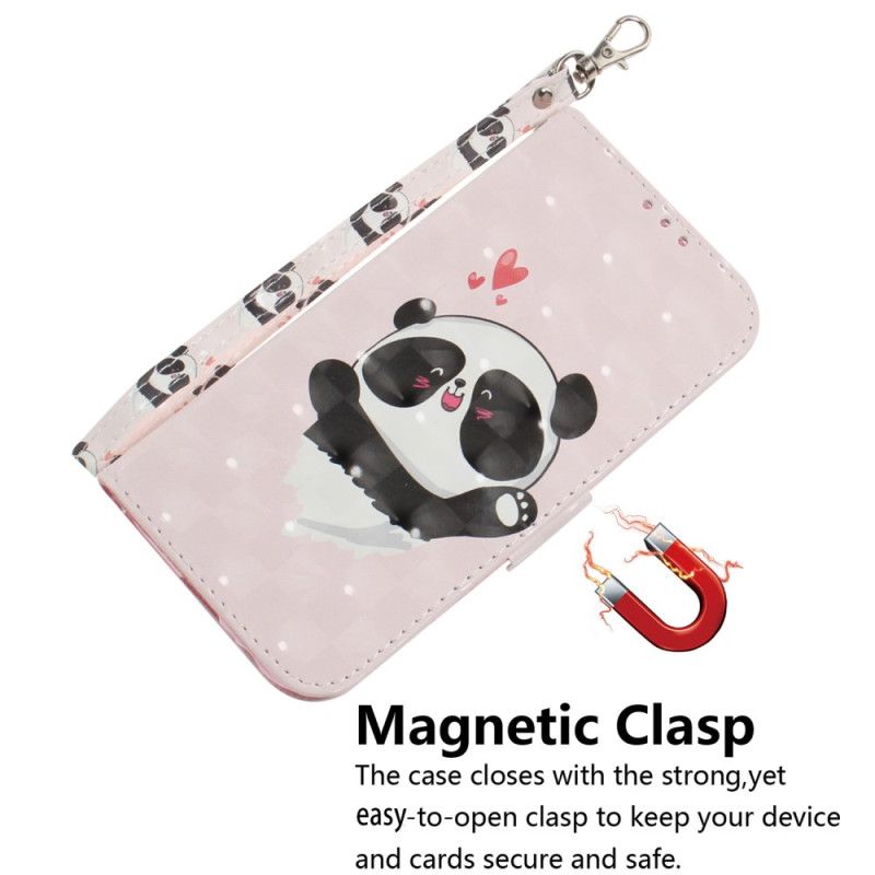 Flip Cover Motorola Edge 50 Fusion Panda Love Med Rem