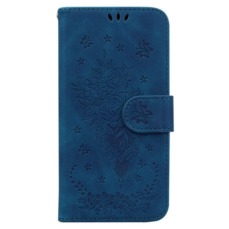 Flip Cover Honor 200 Aftryk Sommerfugle Og Roser