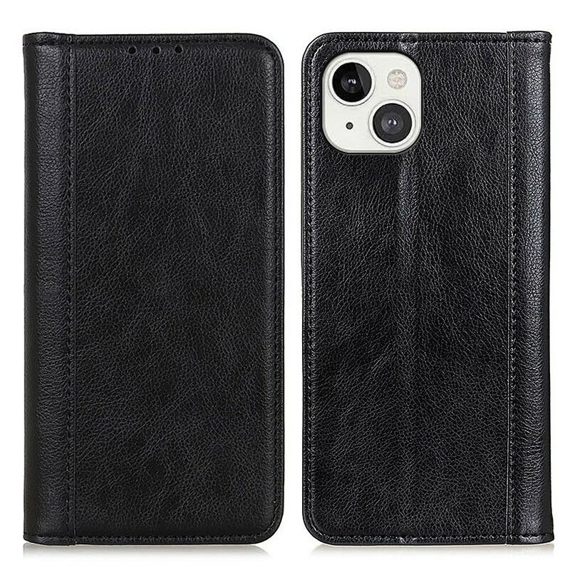 Cover iPhone 13 Flip Cover Elegance Split Litchi Læder