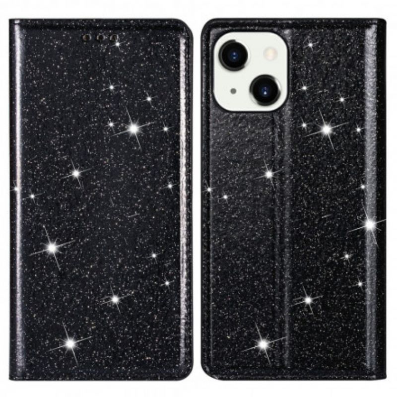 Cover iPhone 13 Flip Cover Pailletterstil