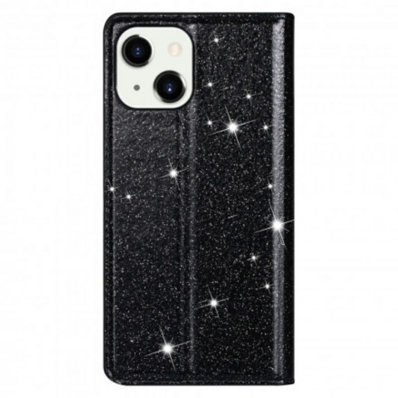 Cover iPhone 13 Flip Cover Pailletterstil