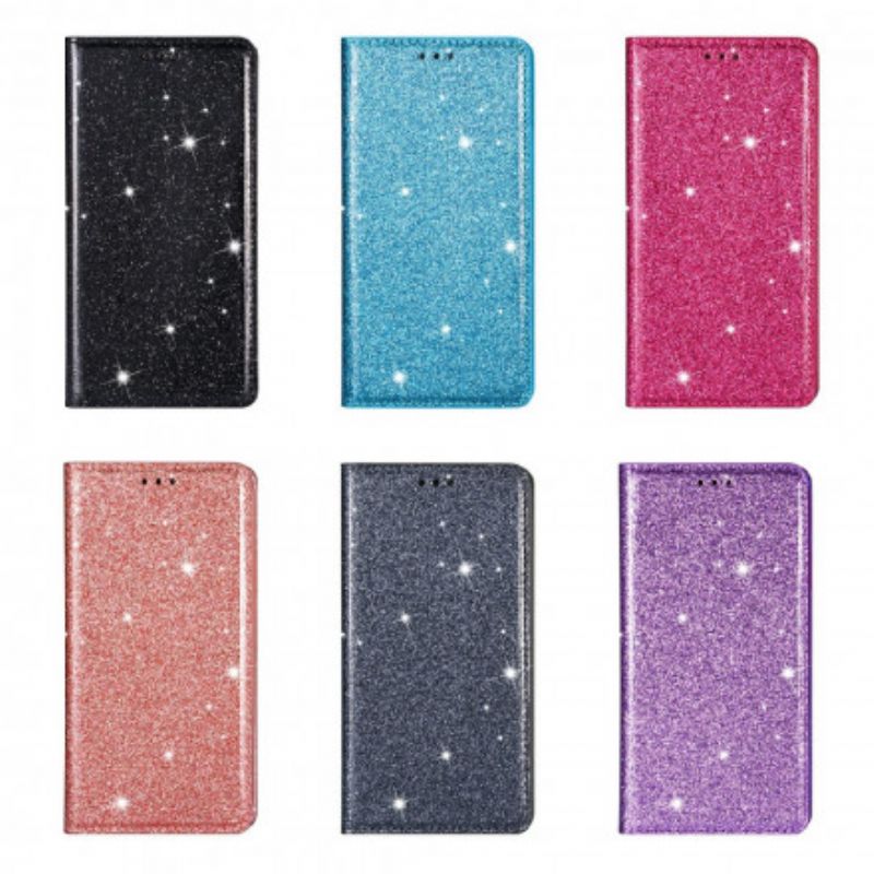 Cover iPhone 13 Flip Cover Pailletterstil