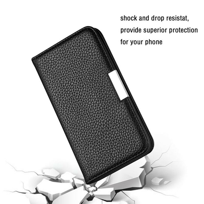 Cover iPhone 13 Flip Cover Ultra Chic Litchi Imiteret Læder