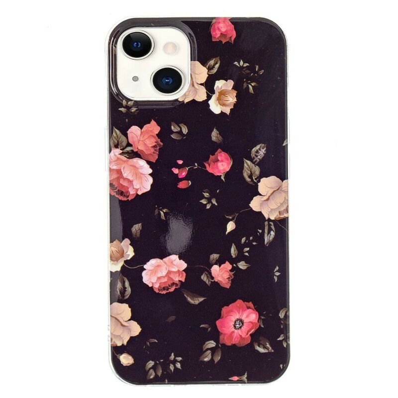 Cover iPhone 13 Fluorescerende Liberty-blomster