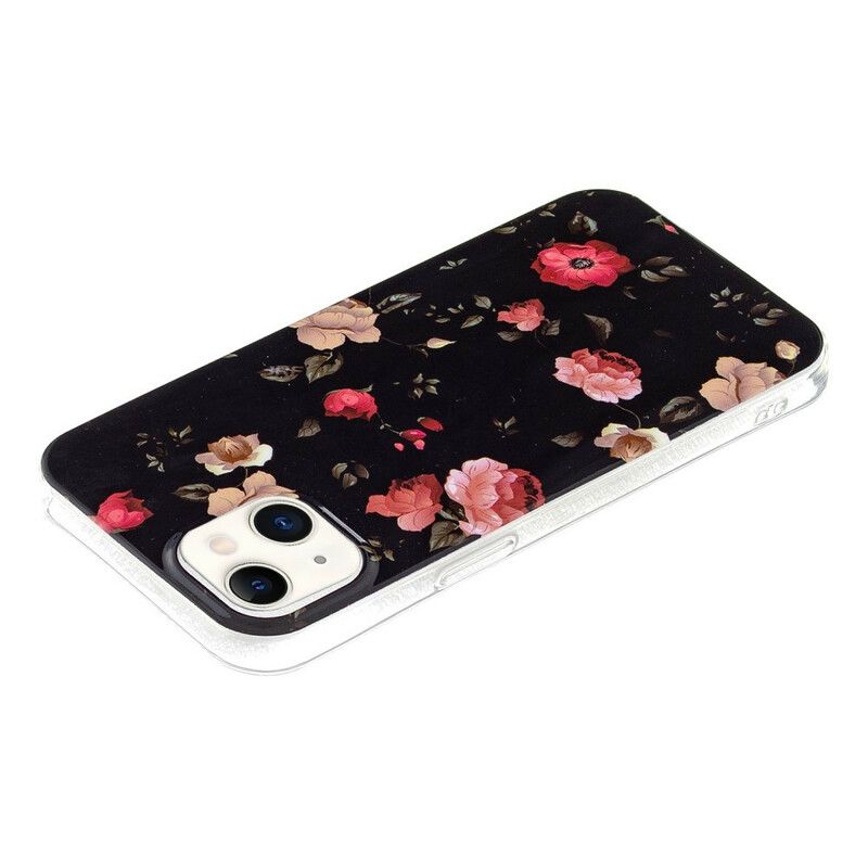 Cover iPhone 13 Fluorescerende Liberty-blomster