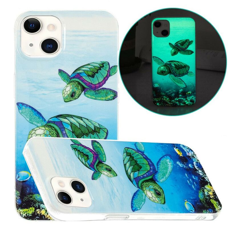 Cover iPhone 13 Fluorescerende Skildpadder