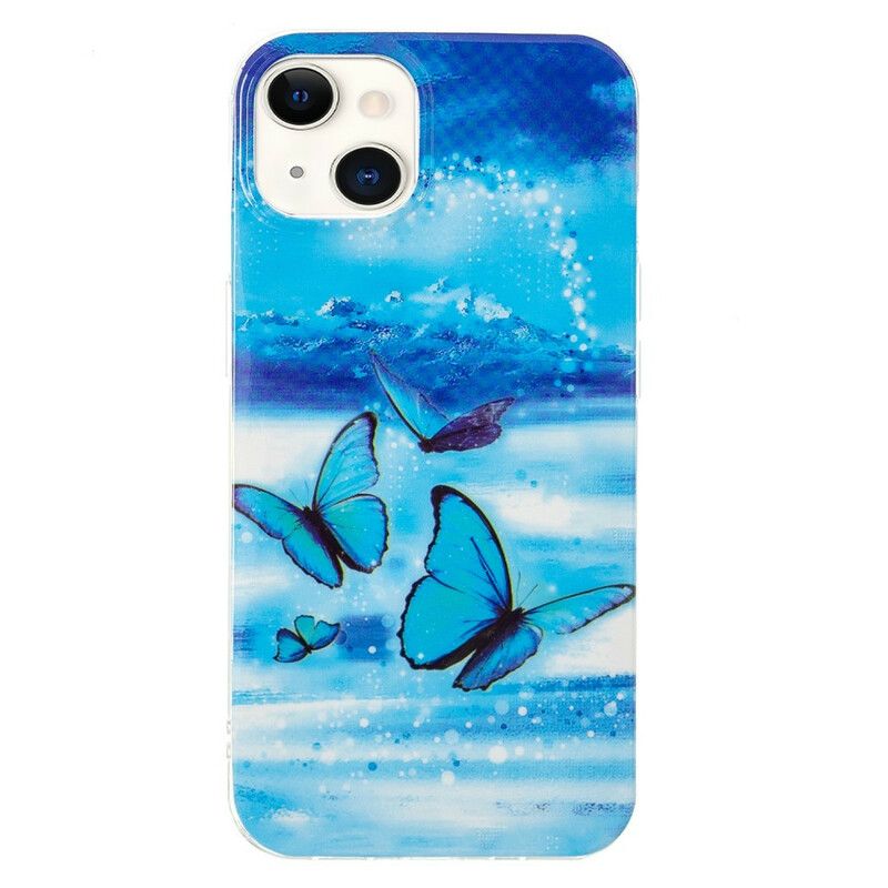 Cover iPhone 13 Fluorescerende Sommerfugleserie