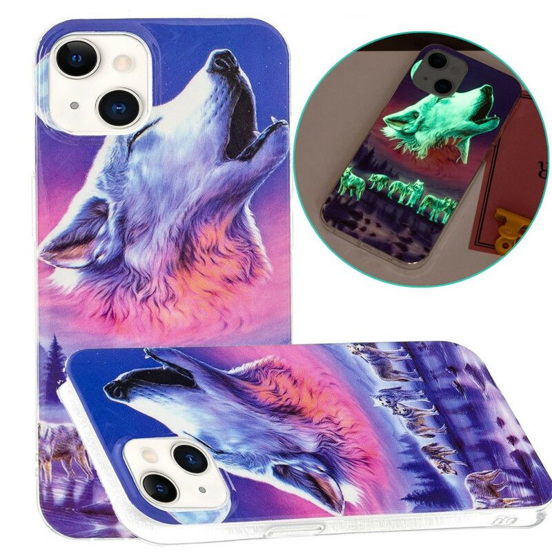 Cover iPhone 13 Fluorescerende Wolf Series