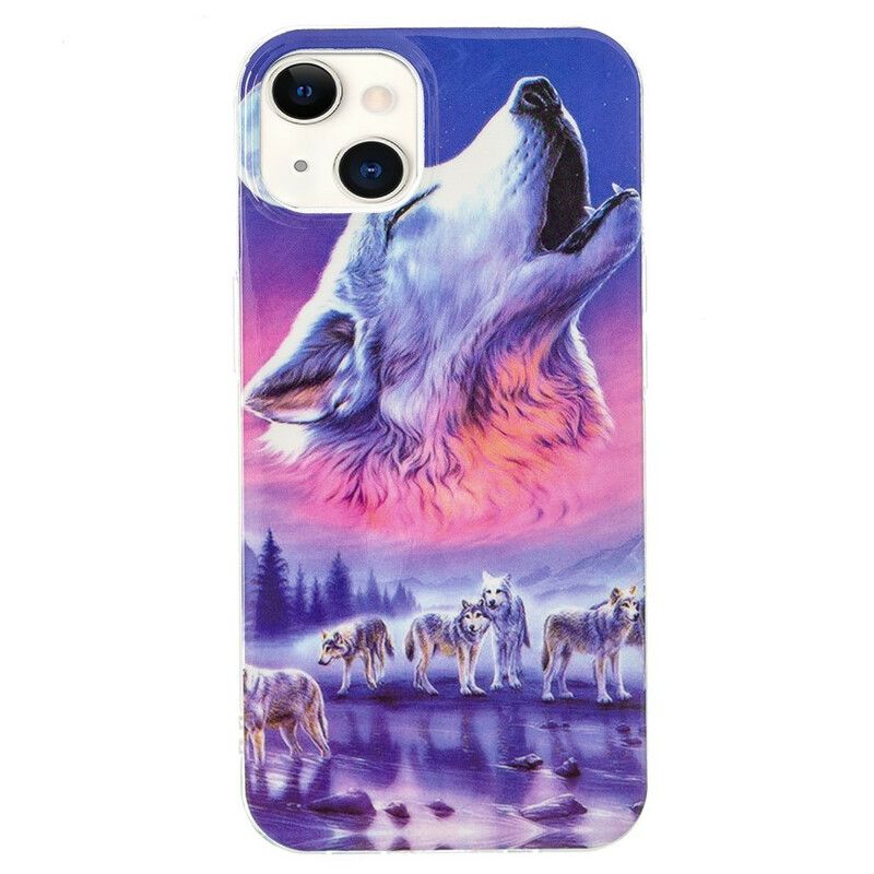 Cover iPhone 13 Fluorescerende Wolf Series