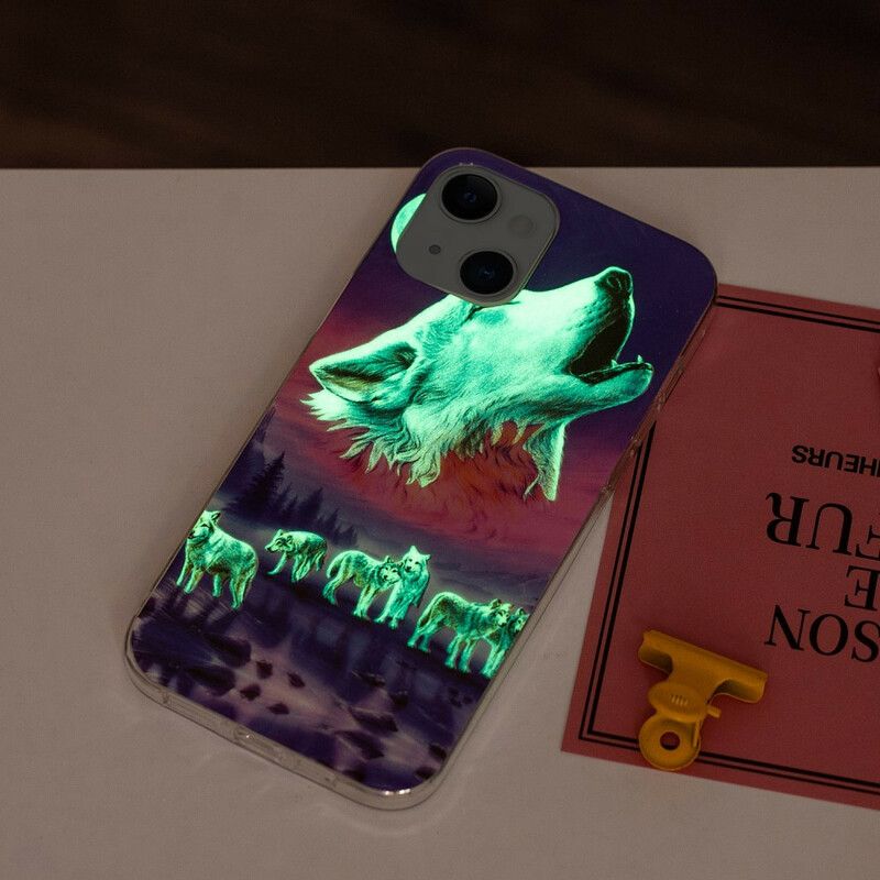 Cover iPhone 13 Fluorescerende Wolf Series