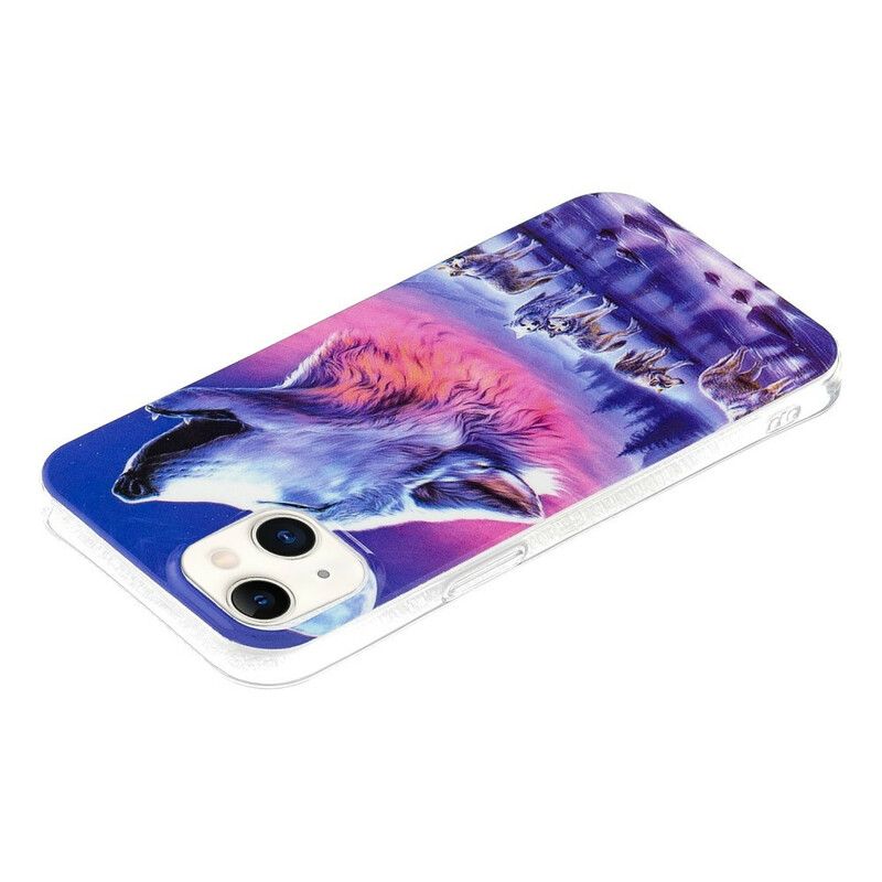 Cover iPhone 13 Fluorescerende Wolf Series