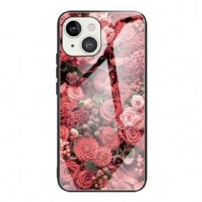 Cover iPhone 13 Hærdet Glas Lyserøde Blomster