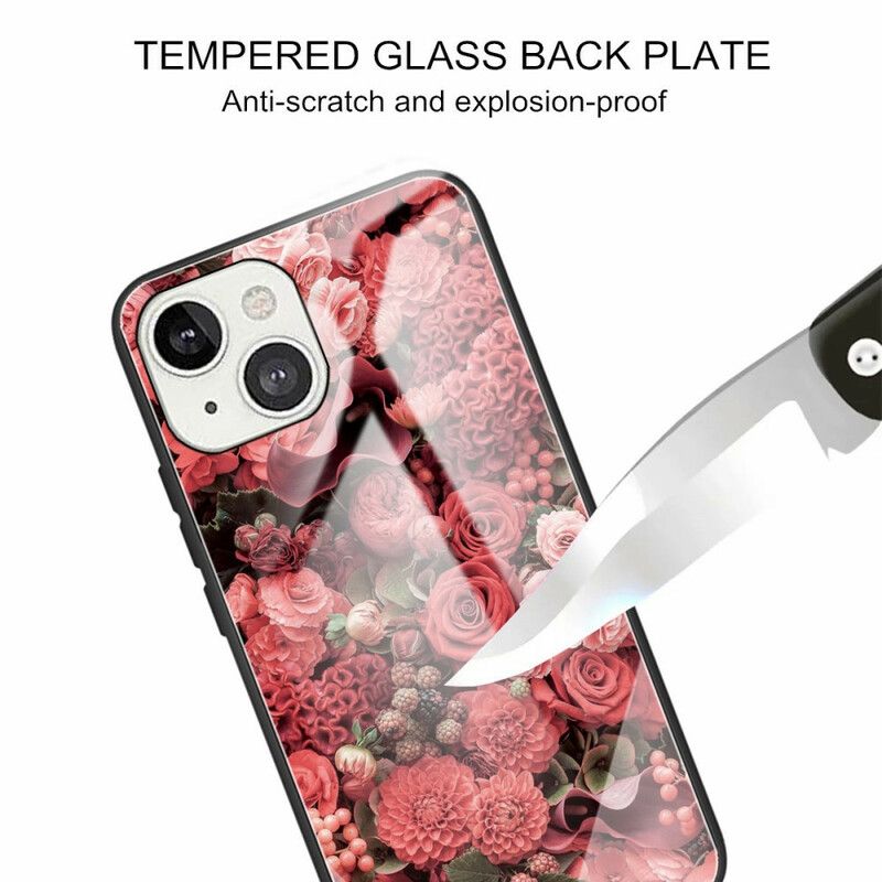 Cover iPhone 13 Hærdet Glas Lyserøde Blomster