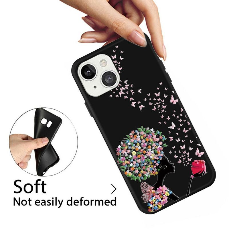 Cover iPhone 13 Kvinde Med Blomsterhoved