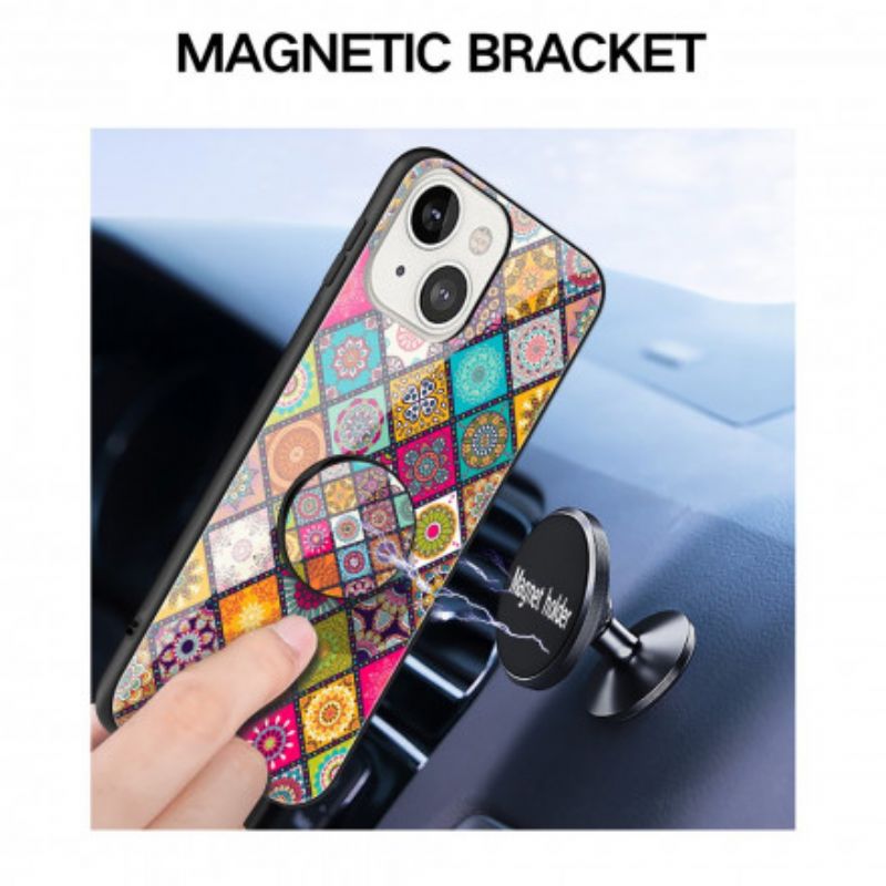 Cover iPhone 13 Magnetisk Patchworkholder