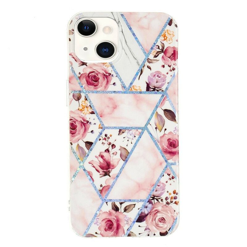 Cover iPhone 13 Marmorerede Blomster