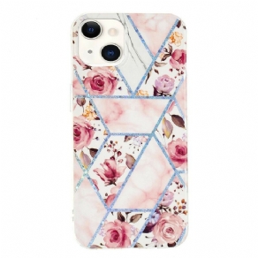 Cover iPhone 13 Marmorerede Blomster