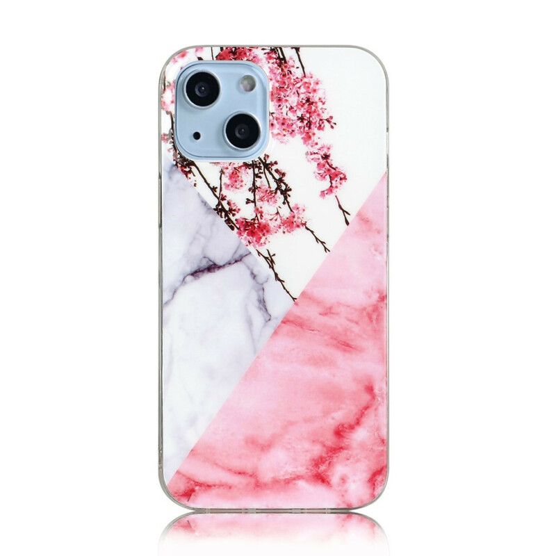 Cover iPhone 13 Marmoreret Blommeblomst