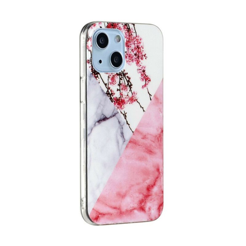 Cover iPhone 13 Marmoreret Blommeblomst