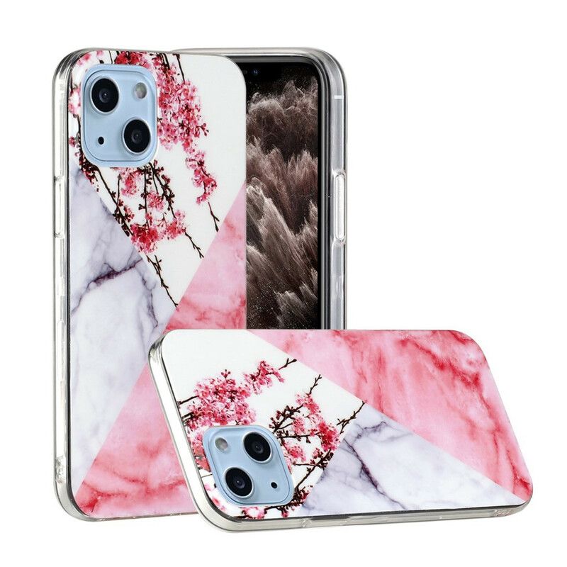 Cover iPhone 13 Marmoreret Blommeblomst