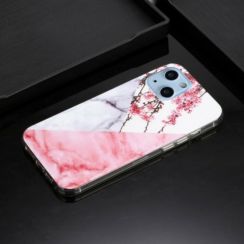 Cover iPhone 13 Marmoreret Blommeblomst