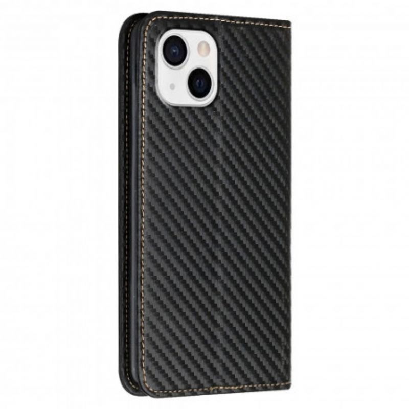 Cover iPhone 13 Med Snor Flip Cover Kulfiberrem