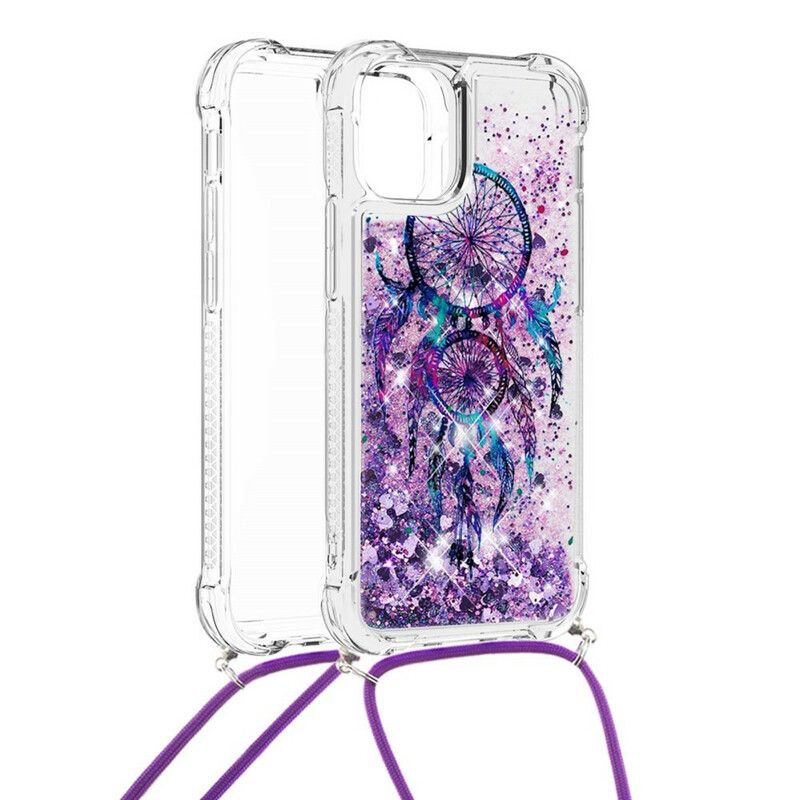 Cover iPhone 13 Med Snor Med Pailletter Drawstring Dreamcatcher