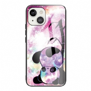 Cover iPhone 13 Panda Og Bambus Hærdet Glas