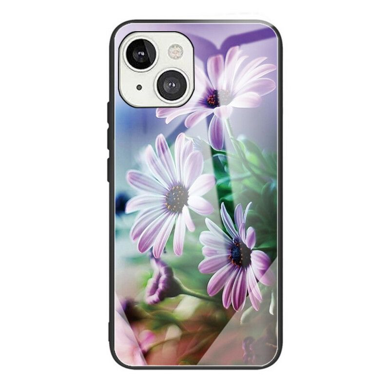 Cover iPhone 13 Realistiske Blomster I Hærdet Glas