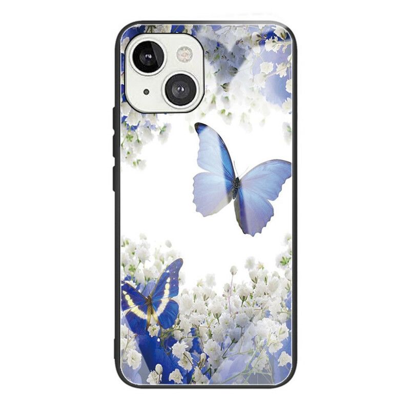 Cover iPhone 13 Sommerfugledesign Af Hærdet Glas