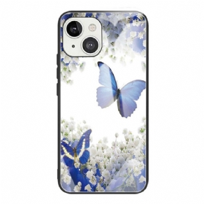 Cover iPhone 13 Sommerfugledesign Af Hærdet Glas