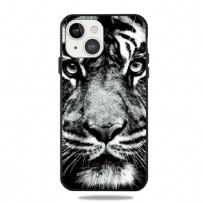 Cover iPhone 13 Sort Og Hvid Tiger