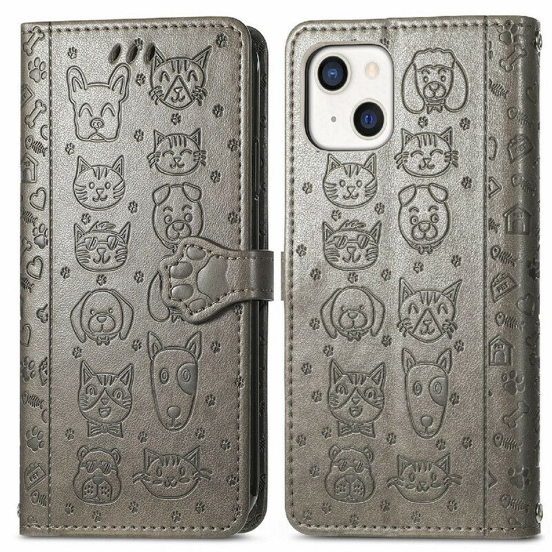 Flip Cover iPhone 13 Animerede Dyr