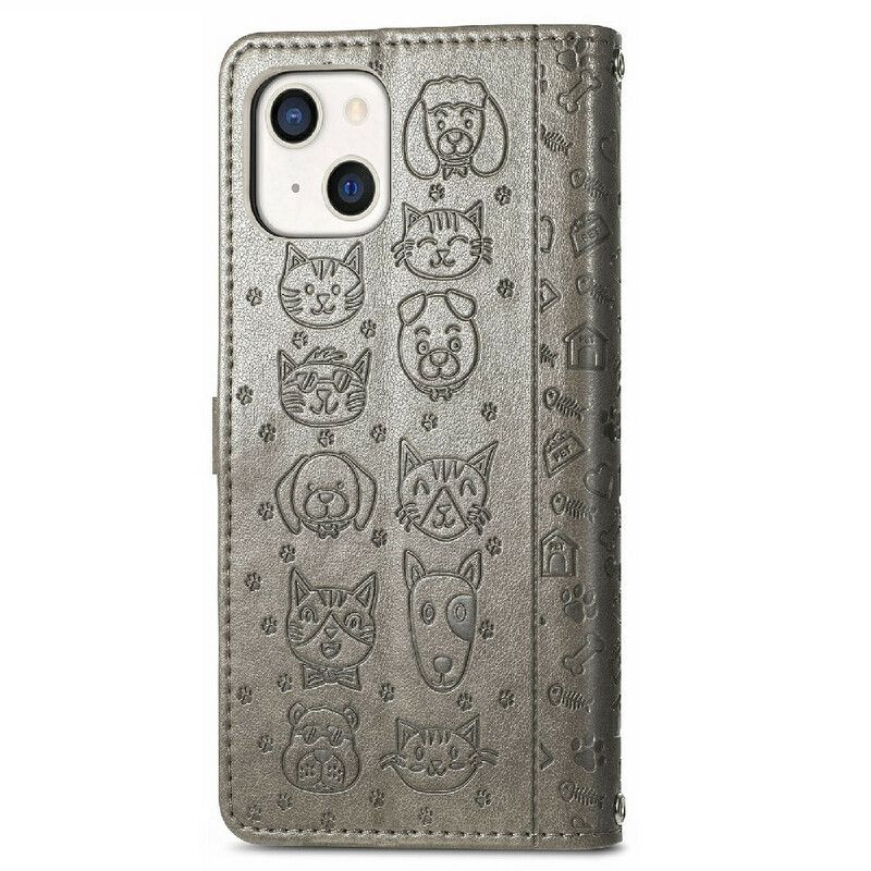 Flip Cover iPhone 13 Animerede Dyr