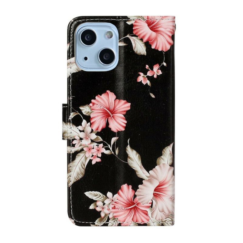 Flip Cover iPhone 13 Blomsteropdagelse