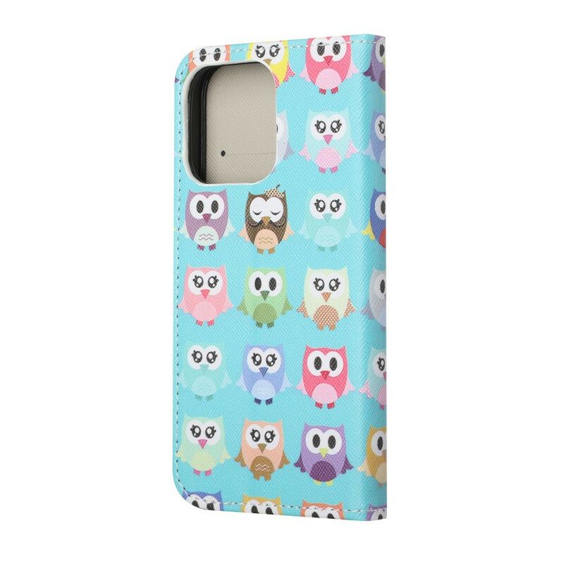 Flip Cover iPhone 13 Flere Ugler