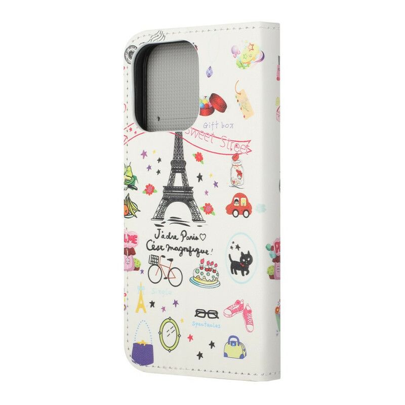 Flip Cover iPhone 13 Jeg Elsker Paris