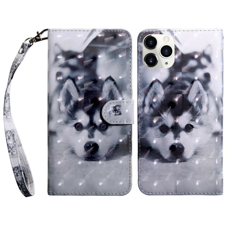 Flip Cover iPhone 13 Lysplet Hunden Gustave