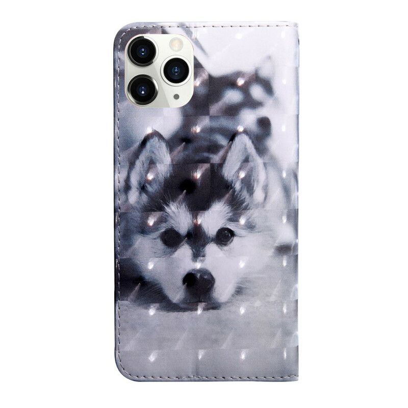 Flip Cover iPhone 13 Lysplet Hunden Gustave