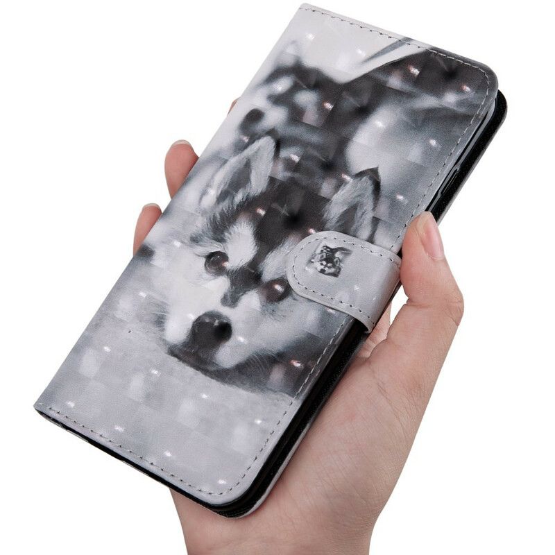 Flip Cover iPhone 13 Lysplet Hunden Gustave