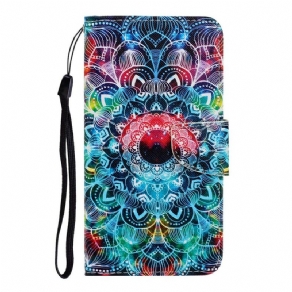 Flip Cover iPhone 13 Med Snor Flashy Strappy Mandala