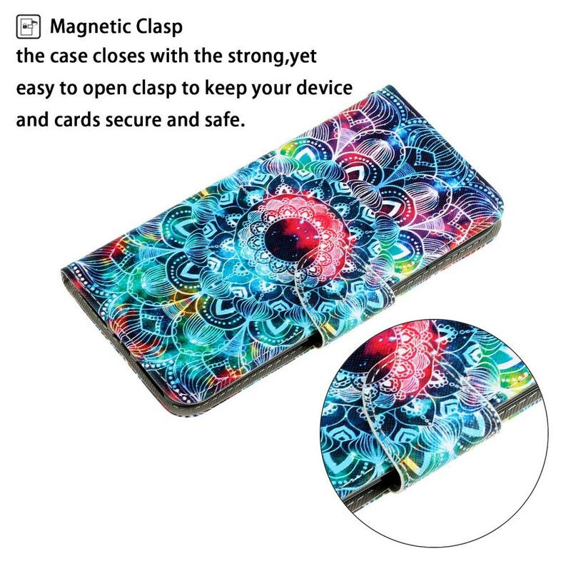 Flip Cover iPhone 13 Med Snor Flashy Strappy Mandala