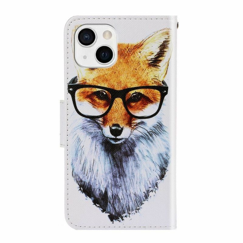 Flip Cover iPhone 13 Med Snor Smart Fox Med Rem