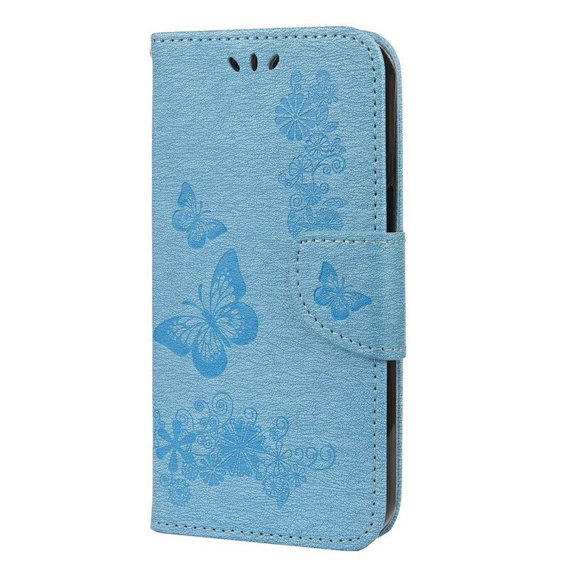 Flip Cover iPhone 13 Med Snor Splendid Strap Sommerfugle