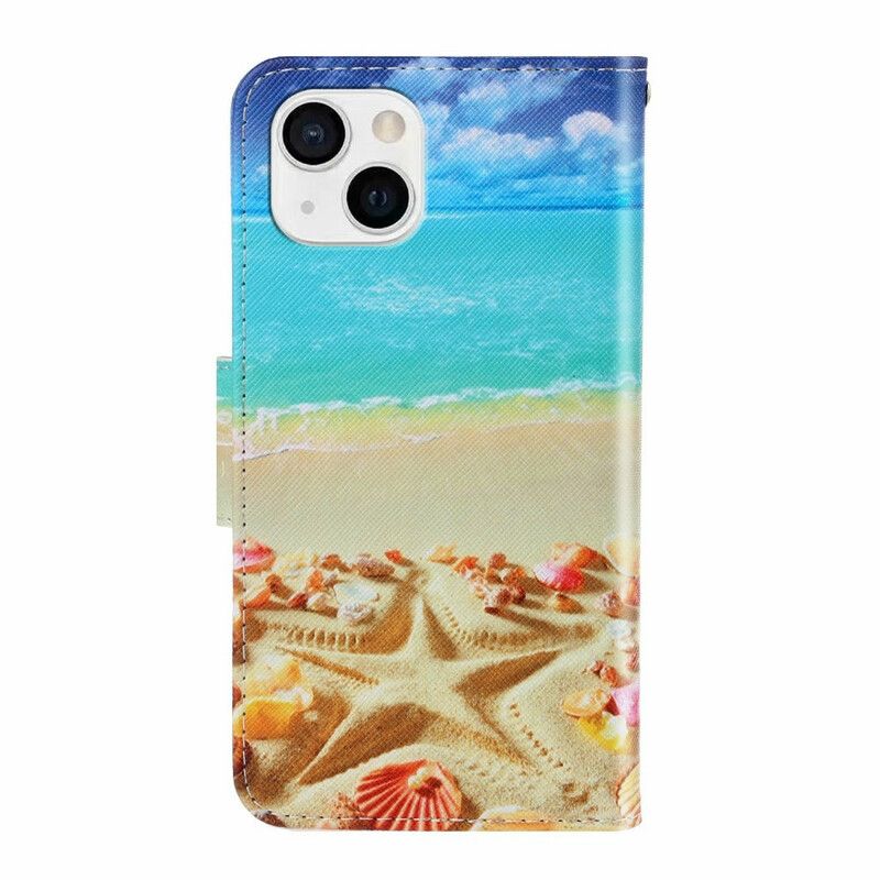 Flip Cover iPhone 13 Med Snor Thong Beach